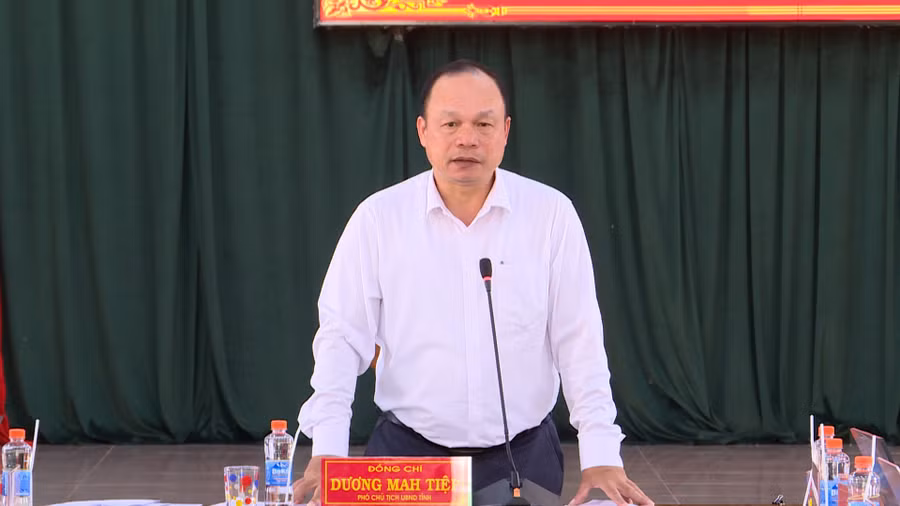 Phó Chủ tịch UBND tỉnh Dương Mah Tiệp phát biểu chỉ đạo tại buổi làm việc. Ảnh: Phi Long