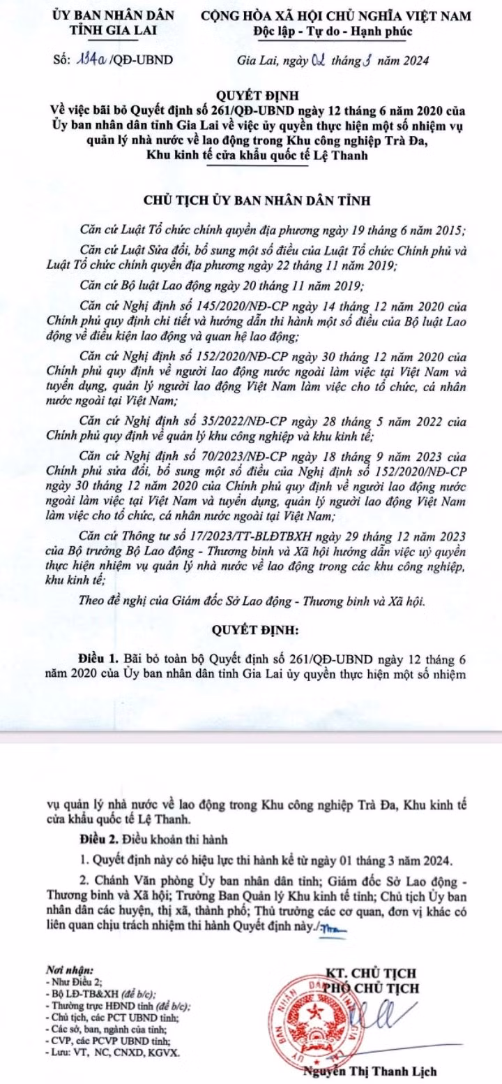 Toàn văn Quyết định số 134a/QĐ-UBND của UBND tỉnh Gia Lai ngày 2-3-2024