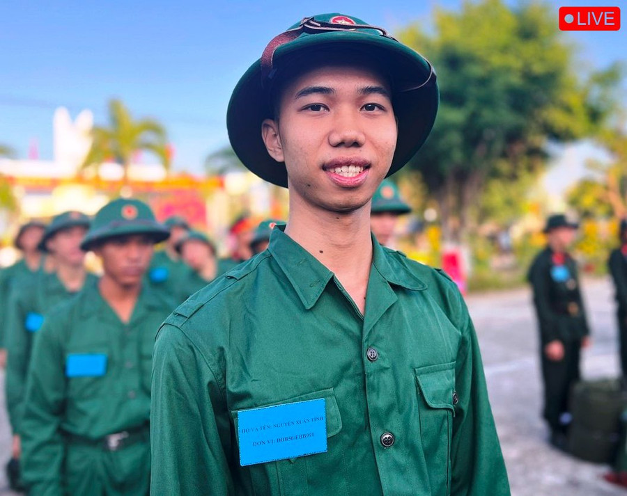 Tân binh Nguyễn Xuân Tình, tổ dân phố 5, phường Cheo Reo, thị xã Ayun Pa. Ảnh: Đinh Yến