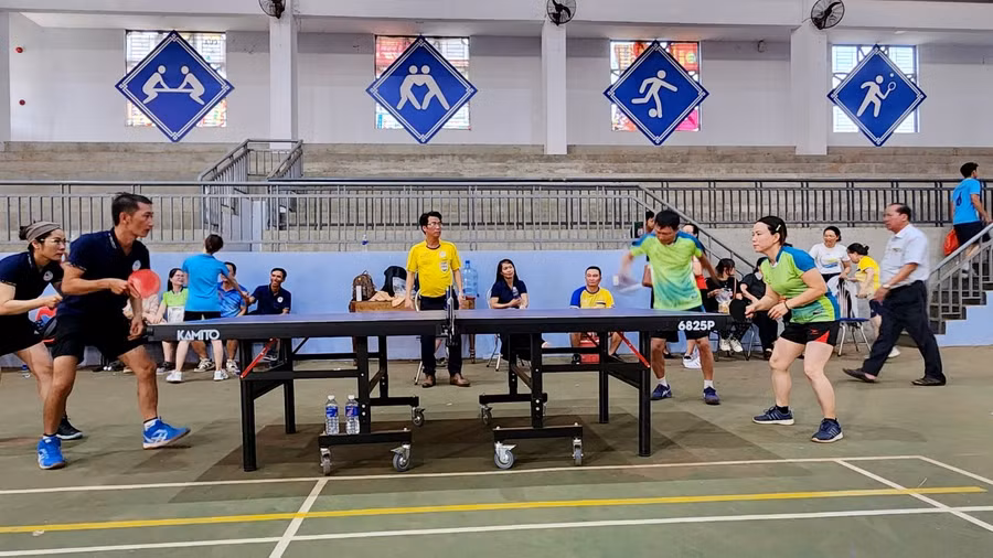 Các trận đấu diễn ra sôi nổi, hấp dẫn. Ảnh: Thanh Tịnh