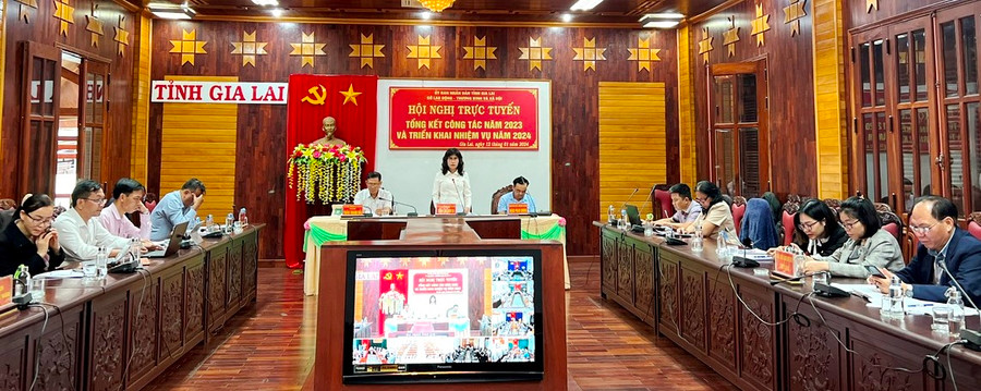 Toàn cảnh Hội nghị tại điểm cầu tỉnh. Ảnh: Đinh Yến Toàn cảnh Hội nghị tại điểm cầu tỉnh. Ảnh: Đinh Yến
