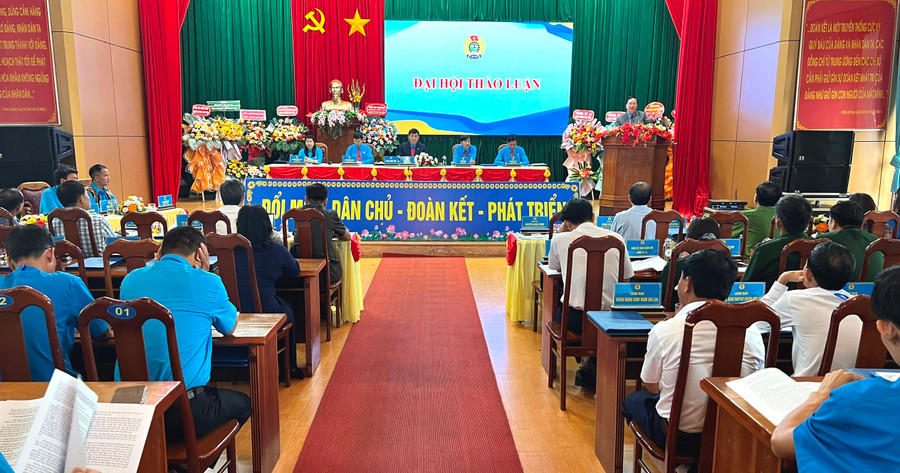 Quang cảnh Đại hội Công đoàn huyện Đức Cơ nhiệm kỳ 2023-2028. Ảnh: Đinh Yến