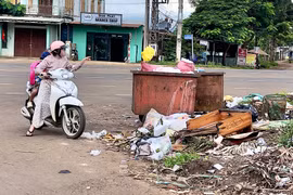 Người dân vô tư vứt rác bất kể giờ giấc. 