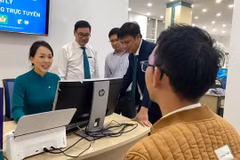 Mô hình đại lý dịch vụ công trực tuyến triển khai tại điểm giao dịch Trụ sở chính BIDV Gia Lai (112 Lê Lợi, phường Pleiku).