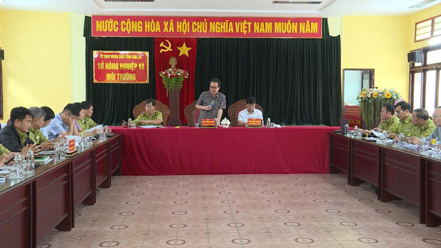 Ông Lưu Trung Nghĩa-Giám đốc Sở Nông nghiệp và Môi trường phát biểu chỉ đạo hội nghị. Ảnh: Duy Linh hinh-hoi-nghi.jpg