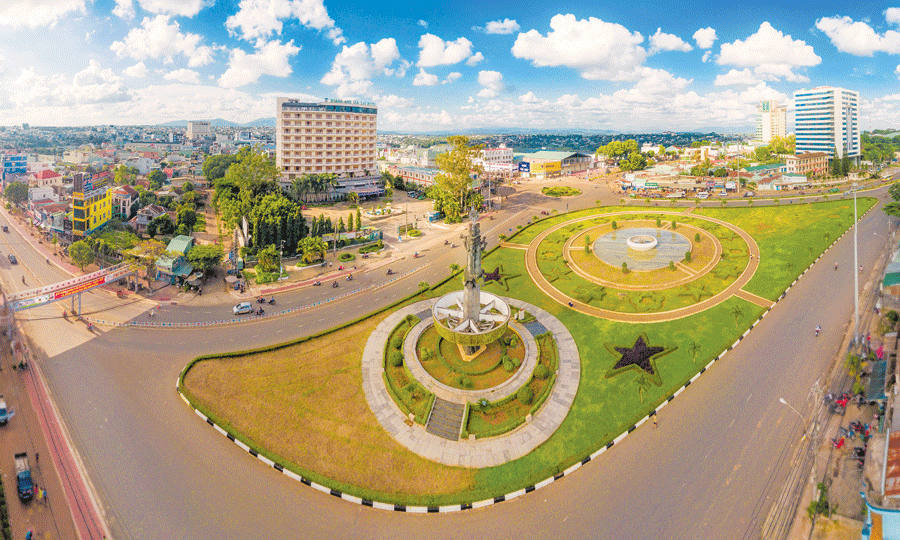 Một góc TP. Pleiku nhìn từ trên cao. Ảnh: Phan Nguyên Một góc TP. Pleiku nhìn từ trên cao. Ảnh: Phan Nguyên