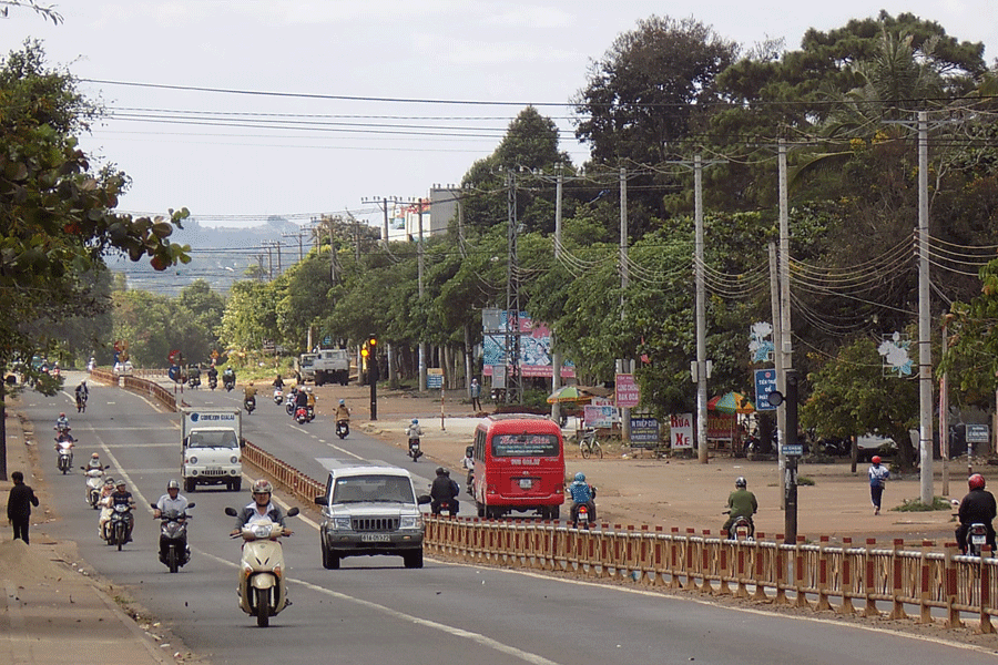  Một góc trung tâm thị trấn Đak Đoa.(Ảnh nguồn internet)