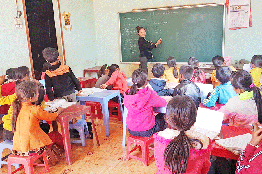 Lớp học của cô giáo Rmah H’Blao. Ảnh: L.T Lớp học của cô giáo Rmah H’Blao. Ảnh: L.T