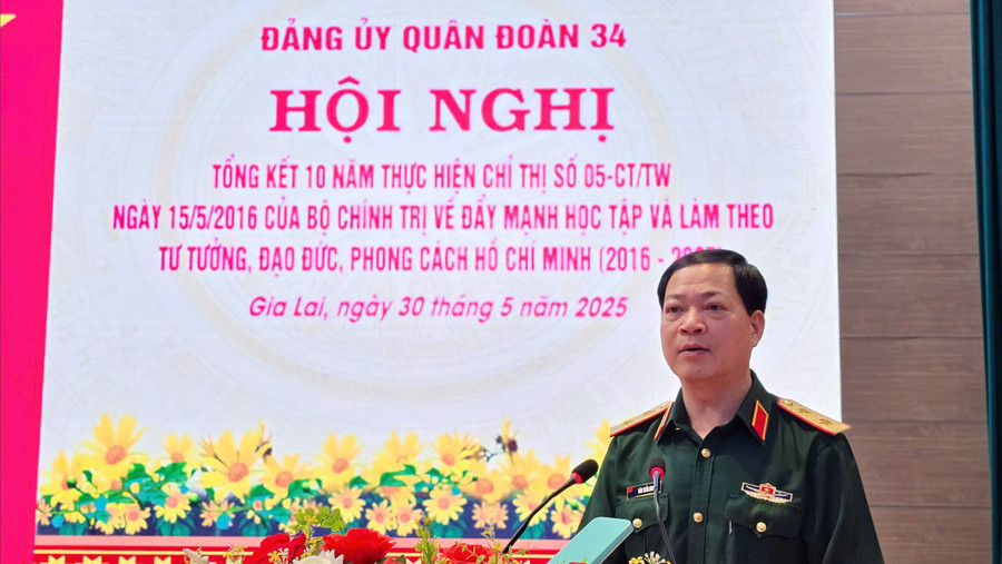 Trung tướng Đào Tuấn Anh phát biểu tại hội nghị. Ảnh: A.H z6653164384801-c0d6caccbcb052d7c3042ec054d9d3ca.jpg