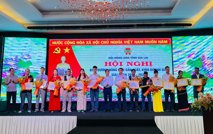 Hội Nông dân tỉnh biểu dương những nông dân sản xuất-kinh doanh giỏi giai đoạn 2022-2024. Ảnh: A.H anh-thinh-thu-5-tu-trai-qua-nhan-bang-khen-cua-ban-chap-hanh-hoi-nong-dan-tinh.jpg