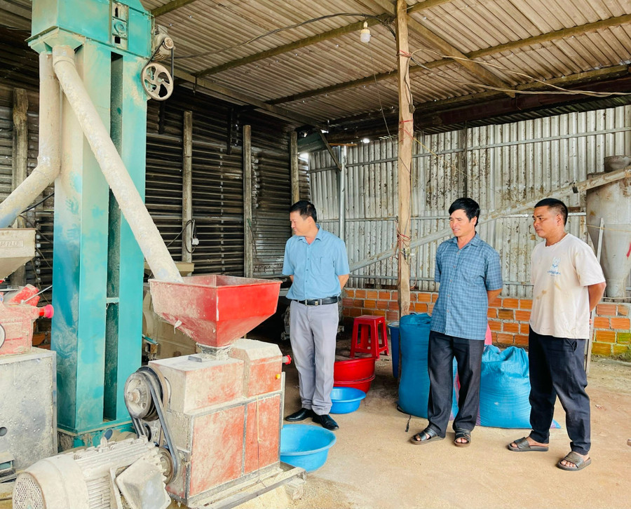 Anh Đinh Tình (giữa) mạnh dạn tìm hướng phát triển kinh tế mới. Ảnh: A.H z7014192041289-ee08e826530469b99e5357b7ef97227f.jpg