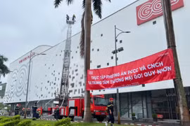 Diễn tập phương án chữa cháy, cứu nạn cứu hộ tại Trung tâm Thương mại GO! Quy Nhơn