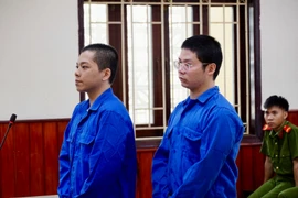 2 bị cáo Hoàng và Kiệt tại phiên tòa xét xử sơ thẩm. Ảnh: N.L