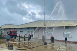 Thực tập phương án chữa cháy, cứu nạn, cứu hộ tại Công ty Cổ phần Tingco Bình Định
