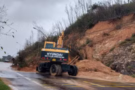 Khẩn trương xử lý các điểm sạt lở trên tuyến quốc lộ 1D.