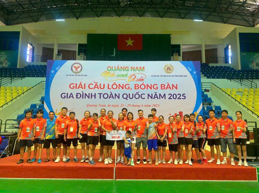 Tham gia Giải Cầu lông, Bóng bàn gia đình toàn quốc năm 2025, đoàn Gia Lai có 24 vận động viên. Ảnh: Hùng Nguyễn z6752904688199-f9d43e85774c047716d9469480f6e714.jpg