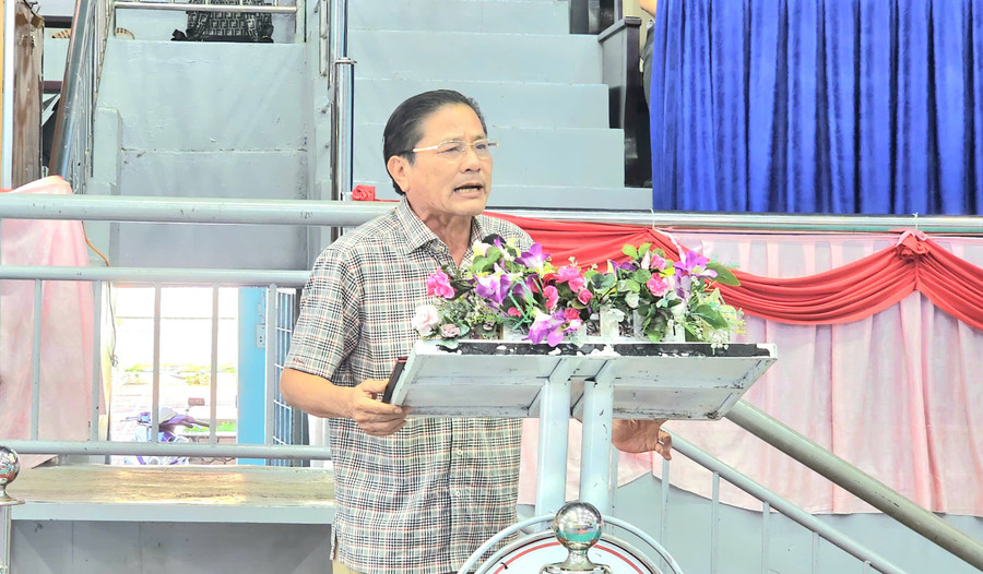 Giám đốc Sở Văn hóa-Thể thao và Du lịch tỉnh Gia Lai Trần Ngọc Nhung phát biểu tại lễ khai mạc. Ảnh: R.H z6629937420473-c96b05e5fd9ccd24cfe7dc3e626c0414.jpg