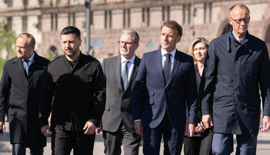 Các nhà lãnh đạo châu Âu và Tổng thống Ukraine Zelensky. Ảnh: Getty cac-nha-lanh-dao-chau-au-va-tong-thong-ukraine-zelensky-anh-getty.jpg