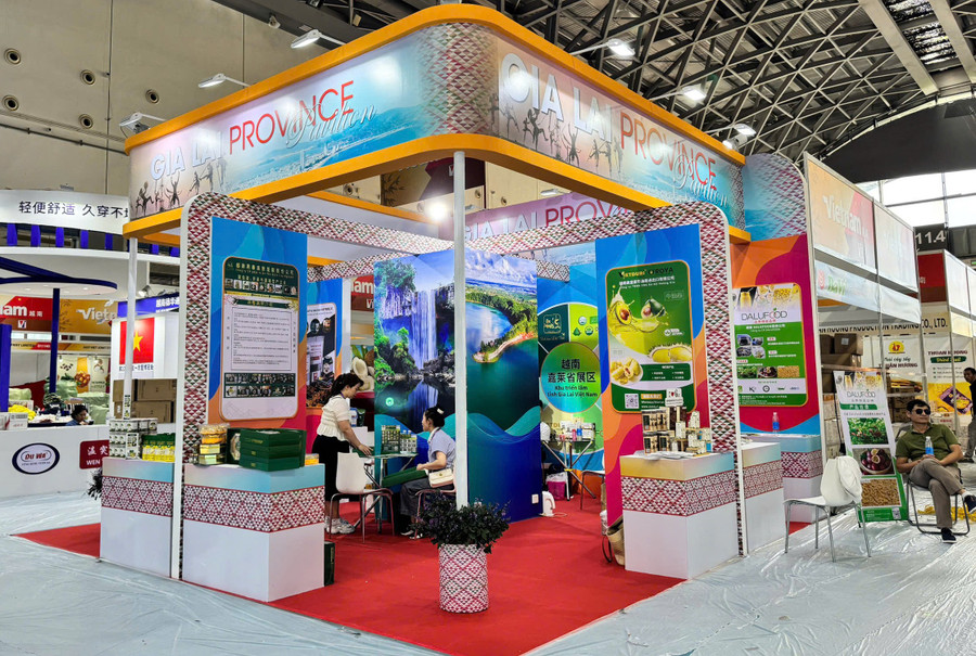 Khu triển lãm sản phẩm của các doanh nghiệp Gia Lai tại CAEXPO 2025 (tỉnh Quảng Tây, Trung Quốc). Ảnh: ĐVCC khu-trien-lam-san-pham-cua-cac-doanh-nghiep-gia-lai-tai-hoi-cho-caexpo-2025-tinh-quang-tay-trung-quoc-anh-dvcc.jpg