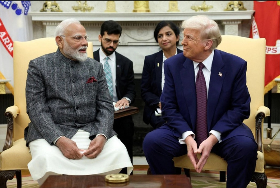 Thủ tướng Ấn Độ Narendra Modi gặp Tổng thống Mỹ Donald Trump tại Nhà Trắng hồi tháng 2-2025. Ảnh: Reuters a1.jpg