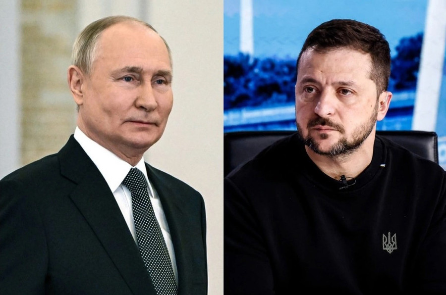 Tổng thống Nga Vladimir Putin và Tổng thống Ukraine Volodymyr Zelensky. Ảnh: Getty 1.jpg