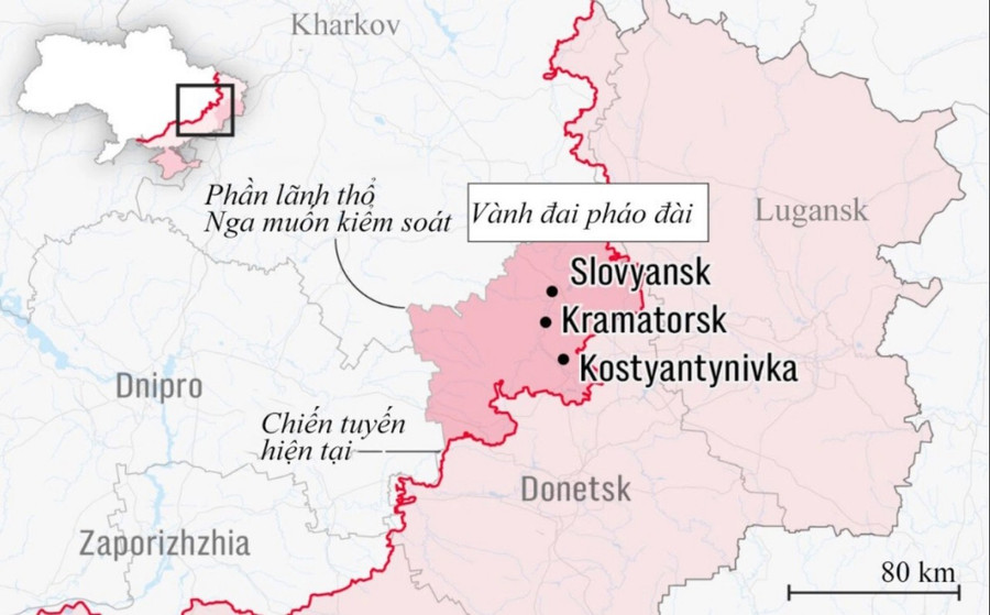 Bản đồ vùng Donbass. Đồ họa: Telegraph 3.jpg