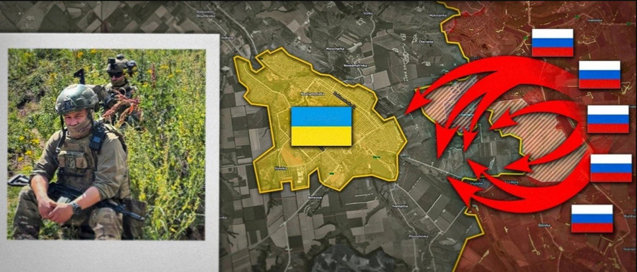 Bản đồ chiến sự Nga-Ukraine tại Konstantinovka ngày 21-8. Trong đó, Moscow phát động tấn công từ đa hướng, đánh sập nhiều điểm trên phòng tuyến, áp trung tâm thành phố. Ảnh: Military Summary n2.jpg