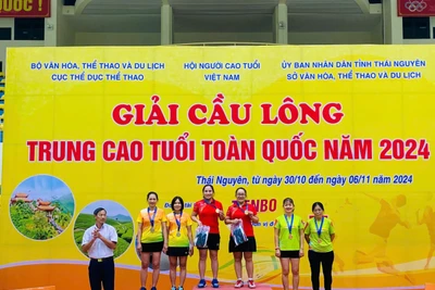 Gia Lai giành 3 huy chương ở Giải Cầu lông trung-cao tuổi toàn quốc