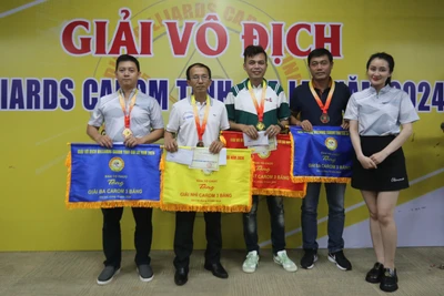 Cơ thủ Xuân Lâm và Thanh Hoàng giành chức vô địch Giải Vô địch Billiards Carom tỉnh Gia Lai