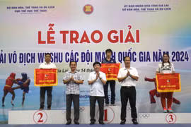 Hà Nội giành giải nhất toàn đoàn Giải Vô địch Wushu các đội mạnh quốc gia