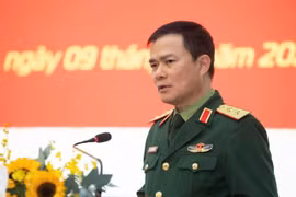 Trung tướng Tào Đức Thắng - Chủ tịch kiêm Tổng Giám đốc Tập đoàn Công nghiệp-Viễn thông Quân đội phát biểu tại Hội nghị. Ảnh: ĐVCC