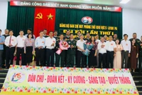 Ban Chấp hành Đảng bộ Ban Chỉ huy phòng thủ khu vực 5-Ayun Pa nhiệm kỳ 2025-2030 ra mắt Đại hội. Ảnh: Vũ Chi