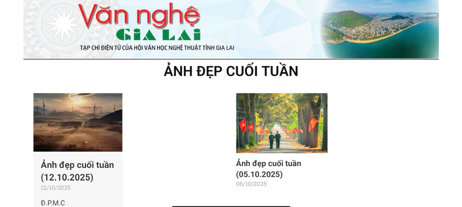 Chuyên mục “Ảnh đẹp cuối tuần” được kỳ vọng sẽ trở thành một triển lãm mini diễn ra vào mỗi cuối tuần trên Tạp chí Văn nghệ Gia Lai điện tử. Ảnh chụp màn hình van-hoc-nghe-thuat4.jpg