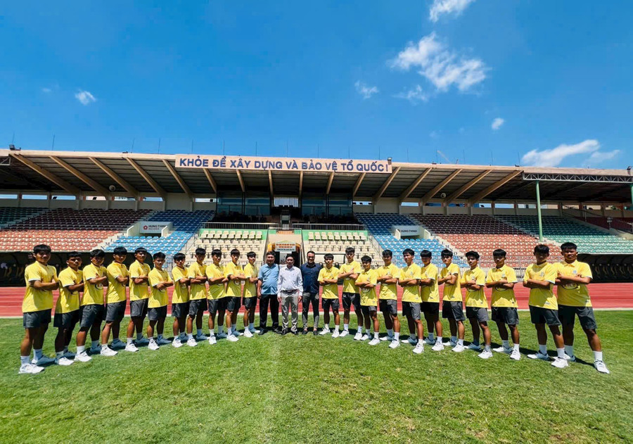 Đội hình U17 Gia Lai tham dự Vòng loại Giải bóng đá vô địch U17 quốc gia năm 2025. Ảnh: Duy Khoa u17.jpg