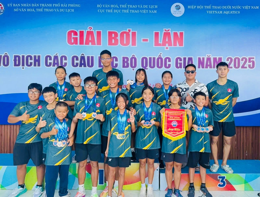 Gia Lai đoạt 4 huy chương vàng, 9 huy chương bạc, 17 huy chương đồng tại Giải bơi - lặn vô địch các câu lạc bộ quốc gia năm 2025. Ảnh: ĐVCC img-2390.jpg