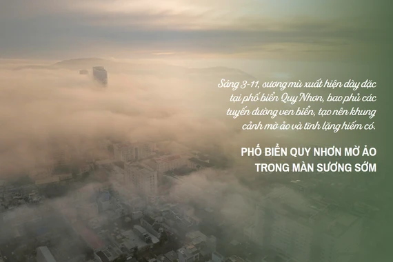 Phố biển Quy Nhơn quyến rũ trong màn sương mờ ảo