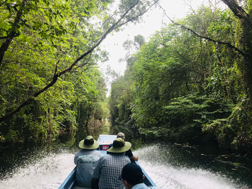 Du khách TP HCM tham quan điểm đến ở Long An sau giai đoạn giãn cách. Ảnh: BÌNH AN