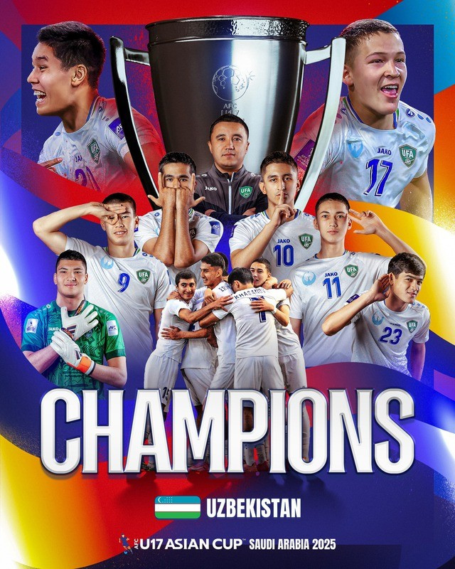 U17 Uzbekistan giành chức vô địch thứ 2 trong lịch sử giải đấu U17 Uzbekistan giành chức vô địch thứ 2 trong lịch sử giải đấu
