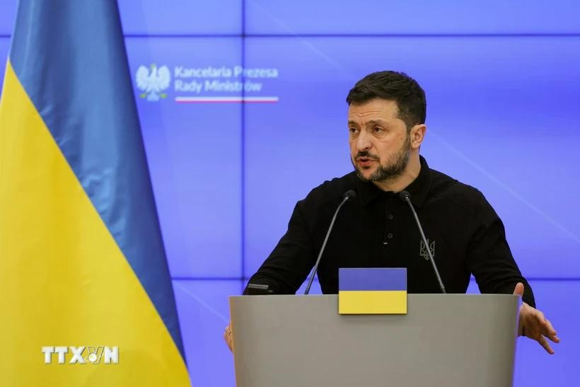 Tổng thống Ukraine Volodymyr Zelensky. (Nguồn: PAP/TTXVN) neu-lan-ranh-do-dd.jpg