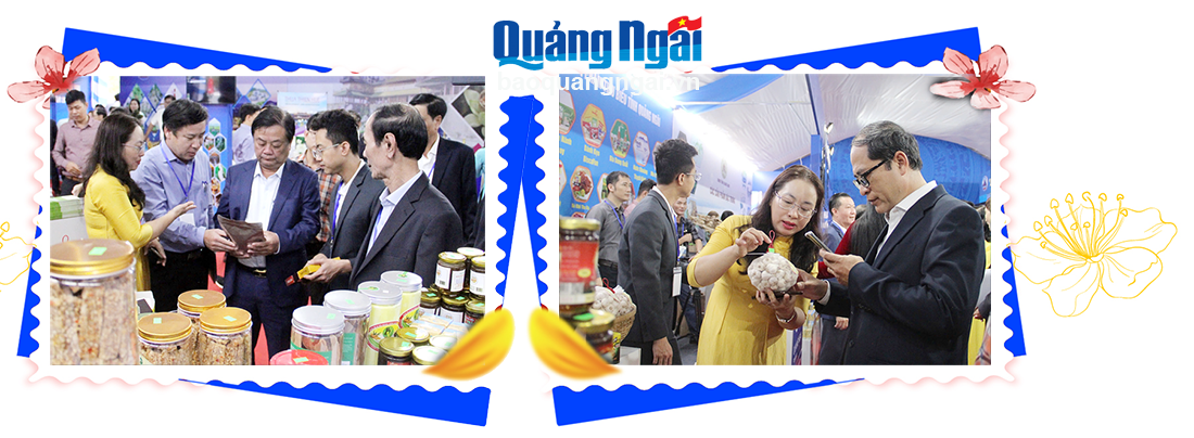 Sản phẩm đặc sản và sản phẩm OCOP của Quảng Ngãi được đưa đi trưng bày, giới thiệu tại các hội nghị triển lãm, xúc tiến thương mại trong nước. Ảnh: PV Sản phẩm đặc sản và sản phẩm OCOP của Quảng Ngãi được đưa đi trưng bày, giới thiệu tại các hội nghị triển lãm, xúc tiến thương mại trong nước. Ảnh: PV