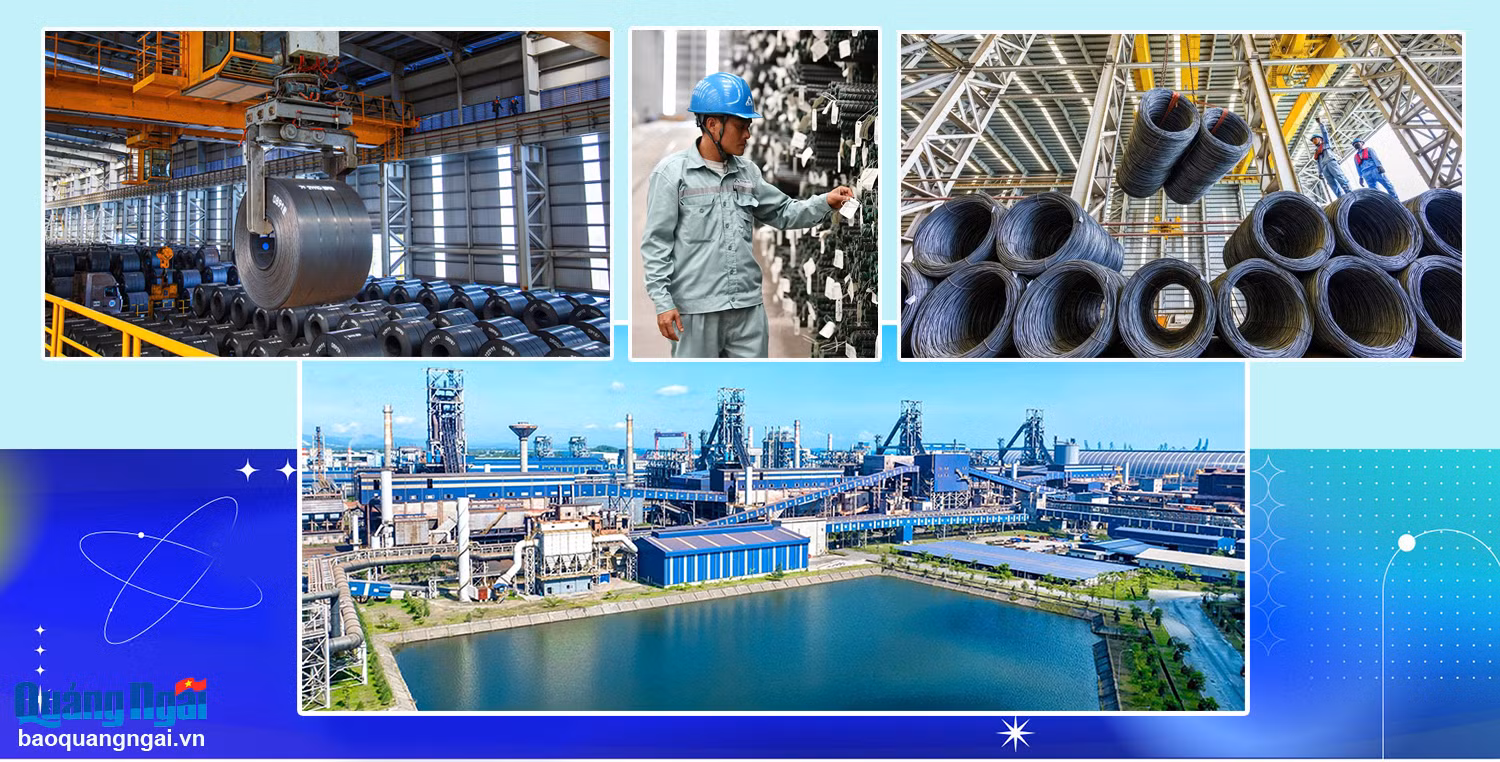 Khu liên hợp sản xuất Gang thép Hòa Phát Dung Quất đầu tư tại Khu Kinh tế Dung Quất đã và đang phát huy hiệu quả. Ảnh: PD