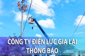 Điện lực Gia Lai thông báo tạm ngừng cấp điện.