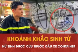 Cảnh sát PCCC cứu nữ sinh trước đầu xe container.