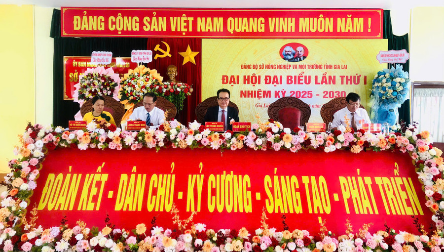Đảng bộ Sở Nông nghiệp và Môi trường tỉnh Gia Lai đã tổ chức Đại hội đại biểu lần thứ nhất, nhiệm kỳ 2025-2030. Ảnh: Lê Nam dai-hoi-so-nong-nghiep.jpg