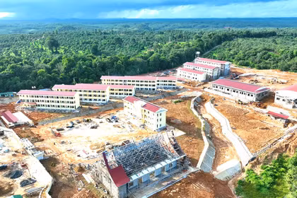 Điểm trường Ia Púch đạt gần 95% khối lượng thi công. Ảnh: Viễn Khánh