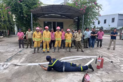 Thực tập phương án chữa cháy, cứu nạn cứu hộ tại Công ty TNHH Đồ gỗ Nghĩa Tín