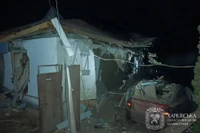 Hiện trường một vụ tấn công của Nga ở Izium, vùng Kharkov ngày 21-12. Ảnh Oleh SyniehubovTelegram