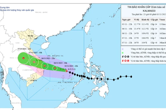 Tâm bão số 13 giật cấp 17, cách Quy Nhơn 680 km