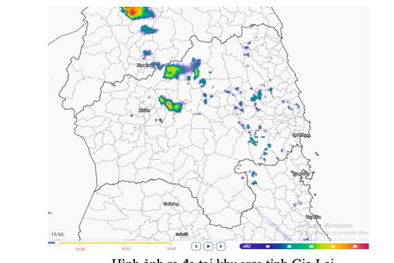 Cảnh báo mưa lớn cục bộ tại một số khu vực thuộc tỉnh Gia Lai