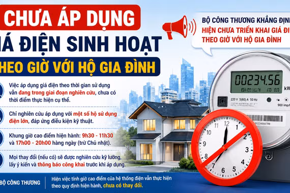 Chưa áp dụng giá điện sinh hoạt theo giờ với hộ gia đình